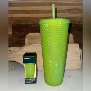 Starbucks 2022 Lemongrass Glow In The Dark Venti Tumbler & Matching Keychain NWT
